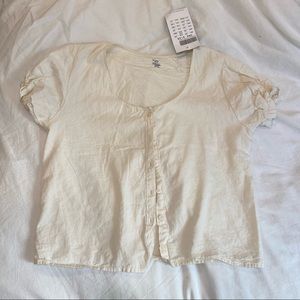 Brandy Melville ivory button shirt